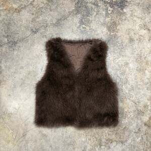 Shaggy Faux Fur Vest Super Soft Brown Size Medium